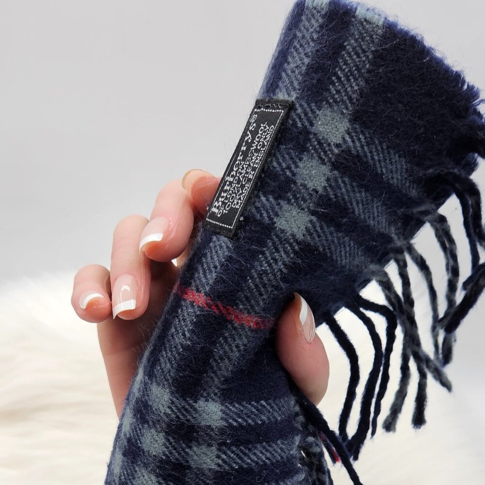Burberry Novacheck Blue Wool Scarf